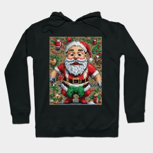 Pixel Frosty Santa: Merry Pixel Magic Hoodie